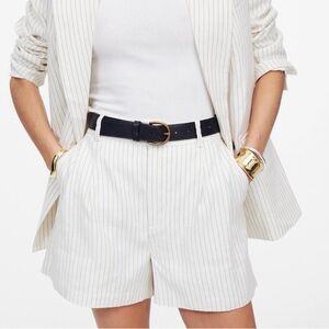 Madewell High Waist White Pinstripe Shorts
